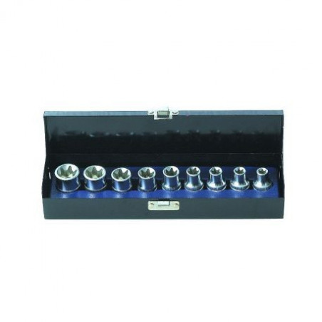 Coffret 9 douilles torx 1/2" DRAKKAR TOOLS