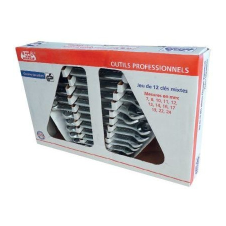 Jeu de 12 clés mixtes de 7 à 24 mm DRAKKAR TOOLS