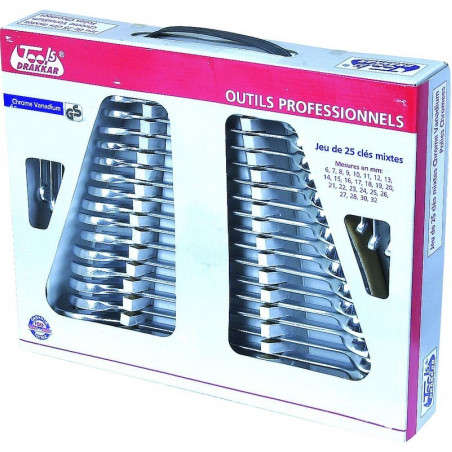 Jeu de 25 clés mixtes de 6 à 32 mm DRAKKAR TOOLS