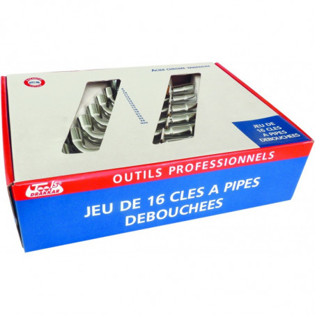 Jeu de 16 clés à pipes débouchées de 8 à 24 mm DRAKKAR TOOLS