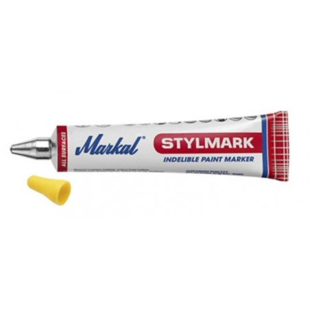 TUBE MARQUEUR A BILLE JAUNE STYLMARK POUR TOUTES SURFACES MARKAL